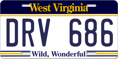 WV license plate DRV686