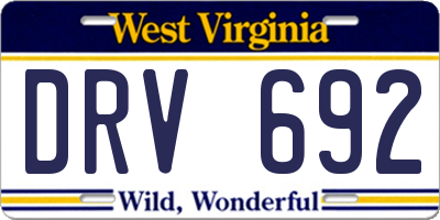 WV license plate DRV692