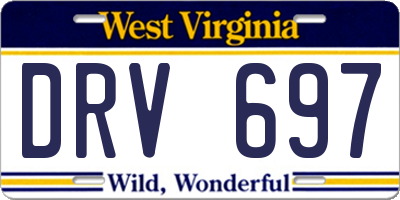 WV license plate DRV697