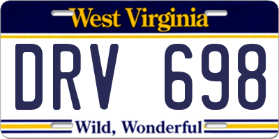 WV license plate DRV698