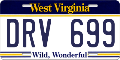 WV license plate DRV699