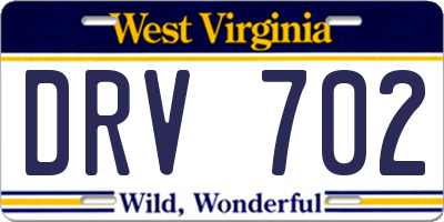 WV license plate DRV702