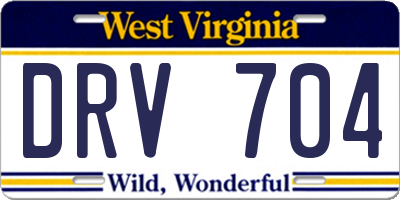 WV license plate DRV704