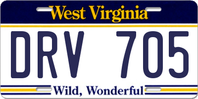 WV license plate DRV705