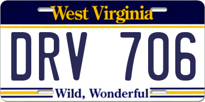 WV license plate DRV706