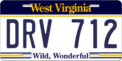 WV license plate DRV712