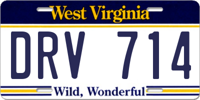 WV license plate DRV714