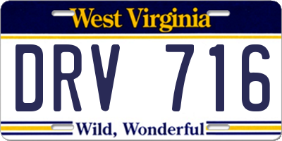 WV license plate DRV716