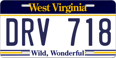 WV license plate DRV718