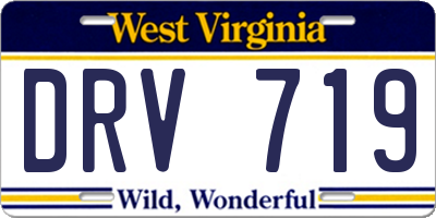WV license plate DRV719