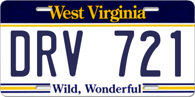WV license plate DRV721