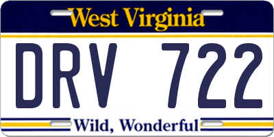 WV license plate DRV722