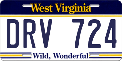 WV license plate DRV724