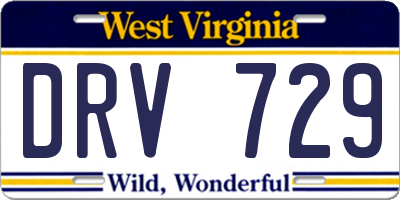 WV license plate DRV729