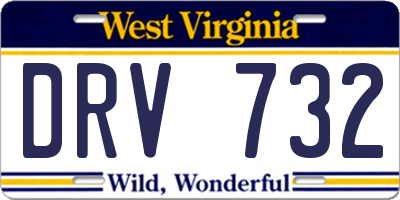 WV license plate DRV732