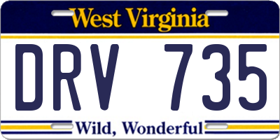 WV license plate DRV735