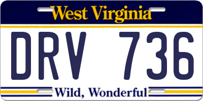 WV license plate DRV736