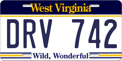 WV license plate DRV742