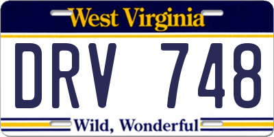 WV license plate DRV748