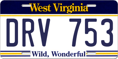 WV license plate DRV753