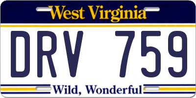 WV license plate DRV759
