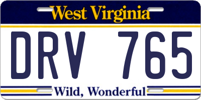 WV license plate DRV765