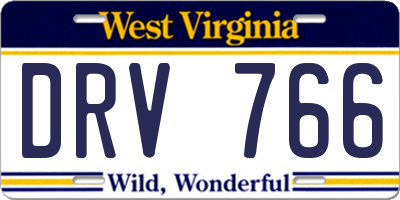 WV license plate DRV766