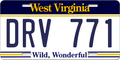 WV license plate DRV771