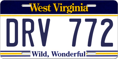 WV license plate DRV772