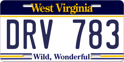 WV license plate DRV783