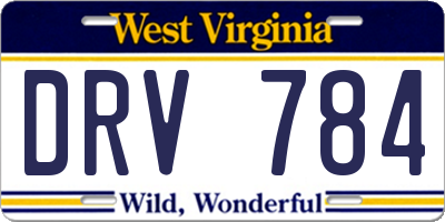 WV license plate DRV784