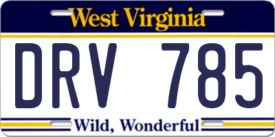 WV license plate DRV785
