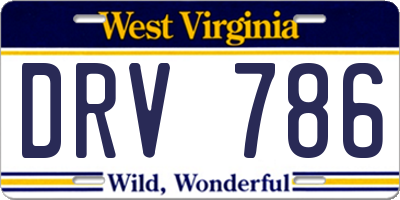 WV license plate DRV786