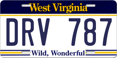 WV license plate DRV787