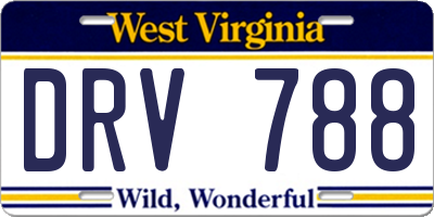 WV license plate DRV788