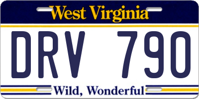 WV license plate DRV790