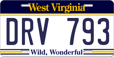 WV license plate DRV793