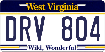 WV license plate DRV804
