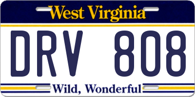 WV license plate DRV808