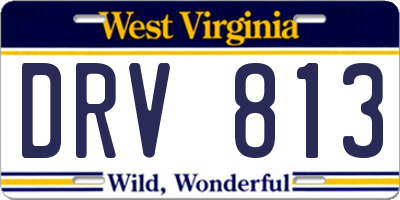 WV license plate DRV813