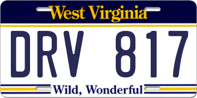 WV license plate DRV817
