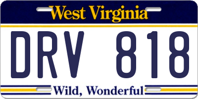 WV license plate DRV818