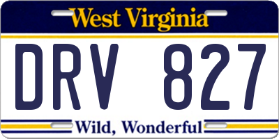 WV license plate DRV827