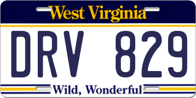WV license plate DRV829