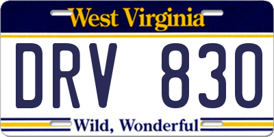 WV license plate DRV830