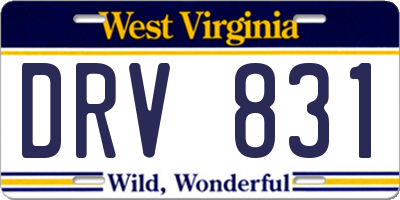 WV license plate DRV831