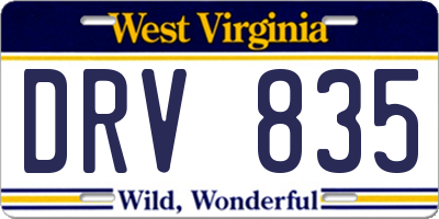 WV license plate DRV835