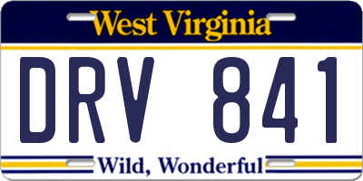 WV license plate DRV841