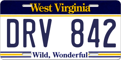 WV license plate DRV842
