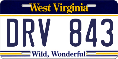 WV license plate DRV843